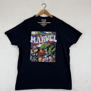 Marvel Shirt Mens Extra Large Black Avengers Superhero Graphic Tee‎ Short Sleeve